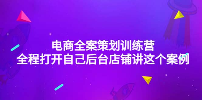 电商全案策划训练营：全程打开自己后台店铺讲这个案例（9节课时）-南风轻创
