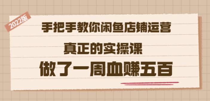 2022版《手把手教你闲鱼店铺运营》真正的实操课做了一周血赚五百(16节课)-南风轻创