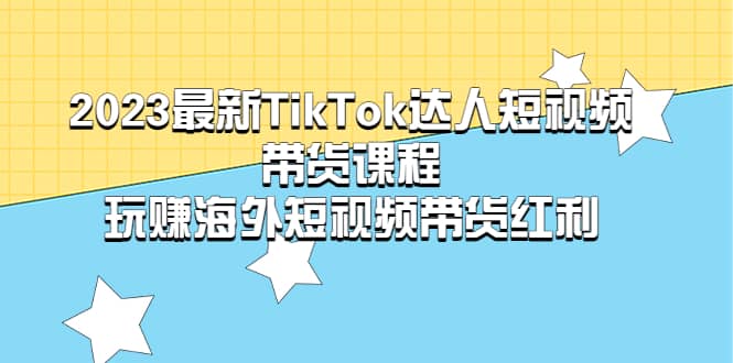 2023最新TikTok·达人短视频带货课程，玩赚海外短视频带货·红利-南风轻创