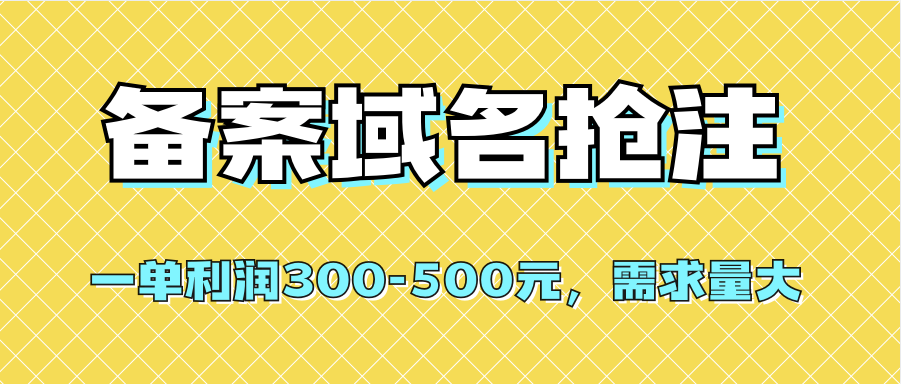 【全网首发】备案域名抢注，一单利润300-500元，需求量大-南风轻创