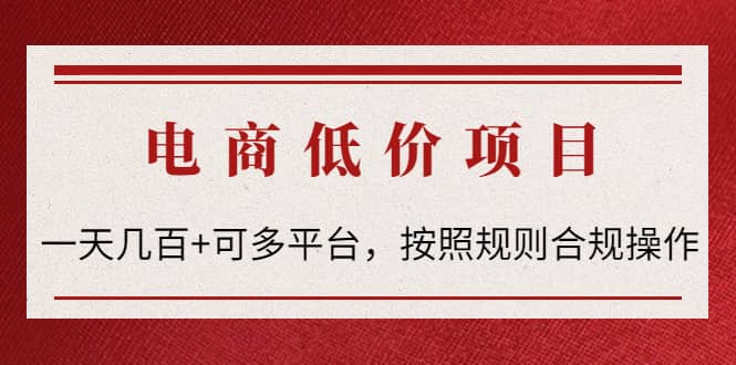 电商低价赔FU项目：按照规则合规操作-南风轻创