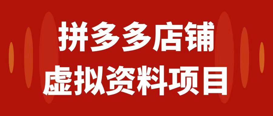 拼多多店铺虚拟项目，教科书式操作玩法，轻松月入1000+-南风轻创