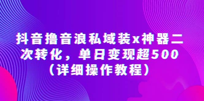 抖音撸音浪私域装x神器二次转化，单日变现超500（详细操作教程）-南风轻创