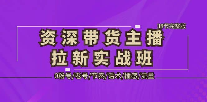 资深·带货主播拉新实战班，0粉号/老号/节奏/话术/播感/流量-38节完整版-南风轻创