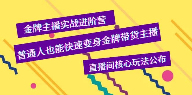 金牌主播实战进阶营，普通人也能快速变身金牌带货主播，直播间核心玩法公布-南风轻创