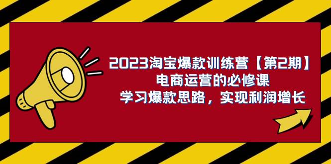 2023淘宝爆款训练营【第2期】电商运营的必修课，学习爆款思路 实现利润增长-南风轻创