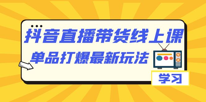抖音·直播带货线上课，单品打爆最新玩法（12节课）-南风轻创