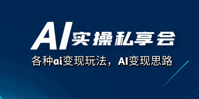 AI实操私享会，各种ai变现玩法，AI变现思路（67节课）-南风轻创