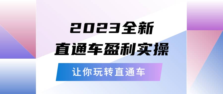 2023全新直通车·盈利实操：从底层，策略到搭建，让你玩转直通车-南风轻创