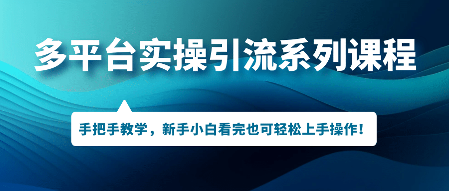 多平台实操引流系列课程，手把手教学，新手小白看完也可轻松上手引流操作-南风轻创