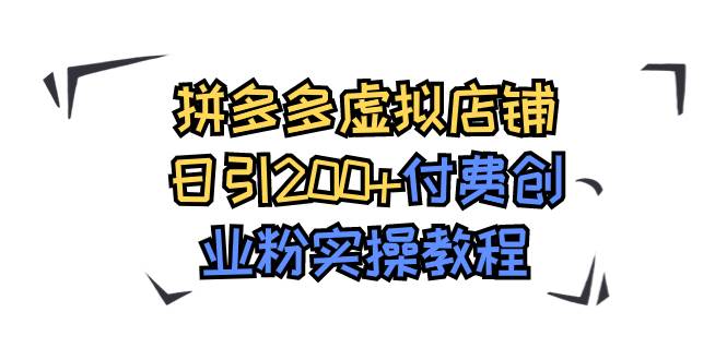 拼多多虚拟店铺日引200+付费创业粉实操教程-南风轻创