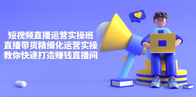短视频直播运营实操班，直播带货精细化运营实操，教你快速打造赚钱直播间-南风轻创