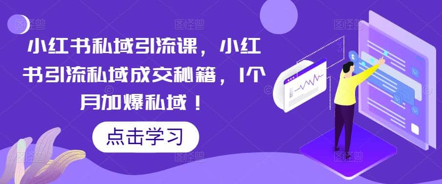 小红书私域引流课，小红书引流私域成交秘籍，1个月加爆私域-南风轻创