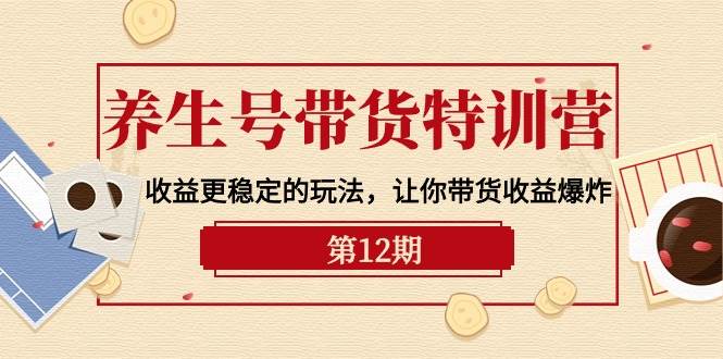 养生号带货特训营【12期】收益更稳定的玩法，让你带货收益爆炸-9节直播课-南风轻创