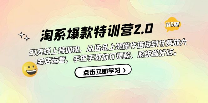 淘系爆款特训营2.0【第六期】从选品上架到付费放大 全店运营 打爆款 做好店-南风轻创