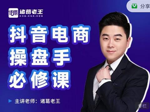诸葛老王-抖音电商操盘手必修课：顶层设计，​起号破局，爆款运营，数据分析-南风轻创