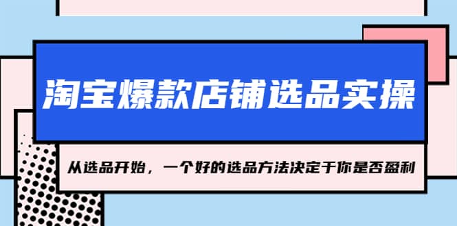 淘宝爆款店铺选品实操，2023从选品开始，一个好的选品方法决定于你是否盈利-南风轻创