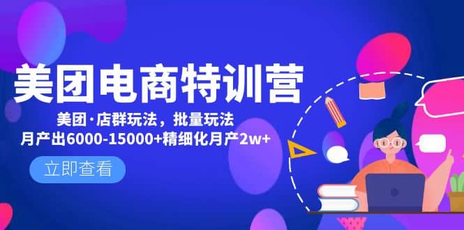 美团电商特训营：美团·店群玩法，无脑铺货-南风轻创