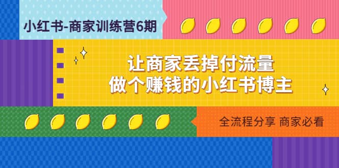 小红书-商家训练营12期：让商家丢掉付流量-南风轻创