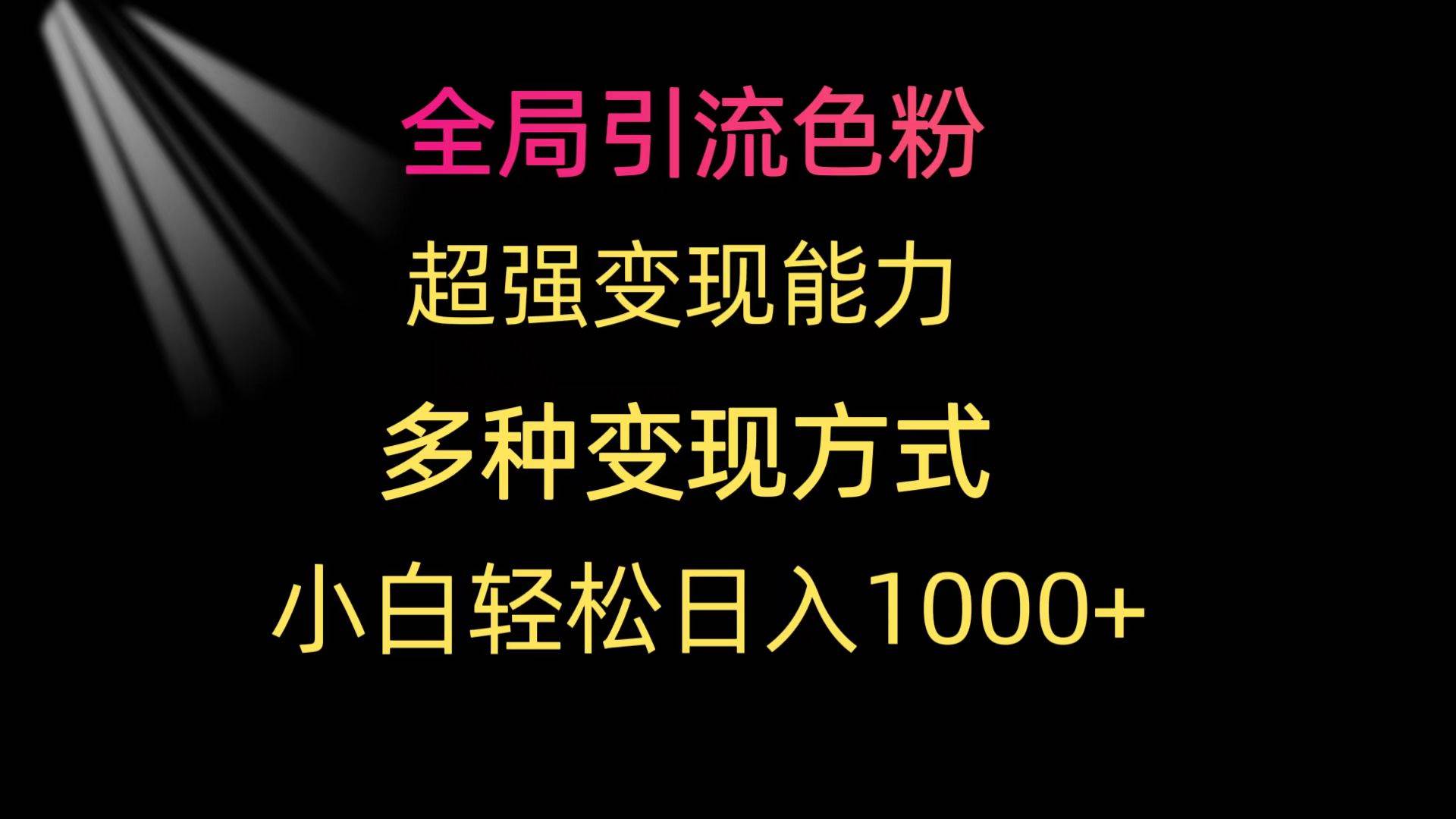 全局引流色粉 超强变现能力 多种变现方式 小白轻松日入1000+-南风轻创