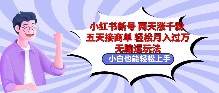 小红书新号两天涨千粉五天接商单轻松月入过万 无脑搬运玩法 小白也能轻…-南风轻创