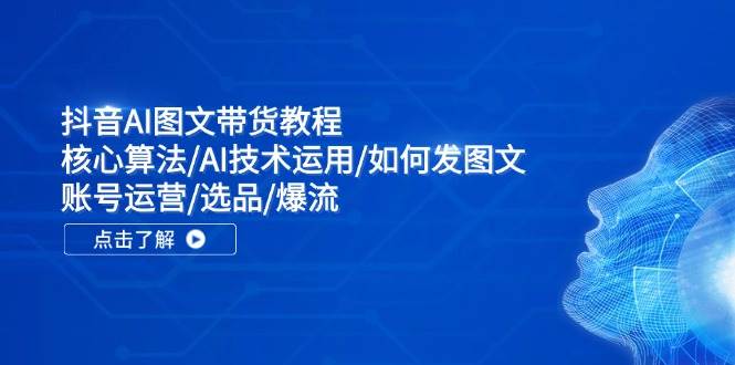 抖音AI图文带货教程：核心算法/AI技术运用/如何发图文/账号运营/选品/爆流-南风轻创