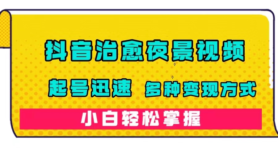 抖音治愈系夜景视频，起号迅速，多种变现方式，小白轻松掌握（附120G素材）-南风轻创