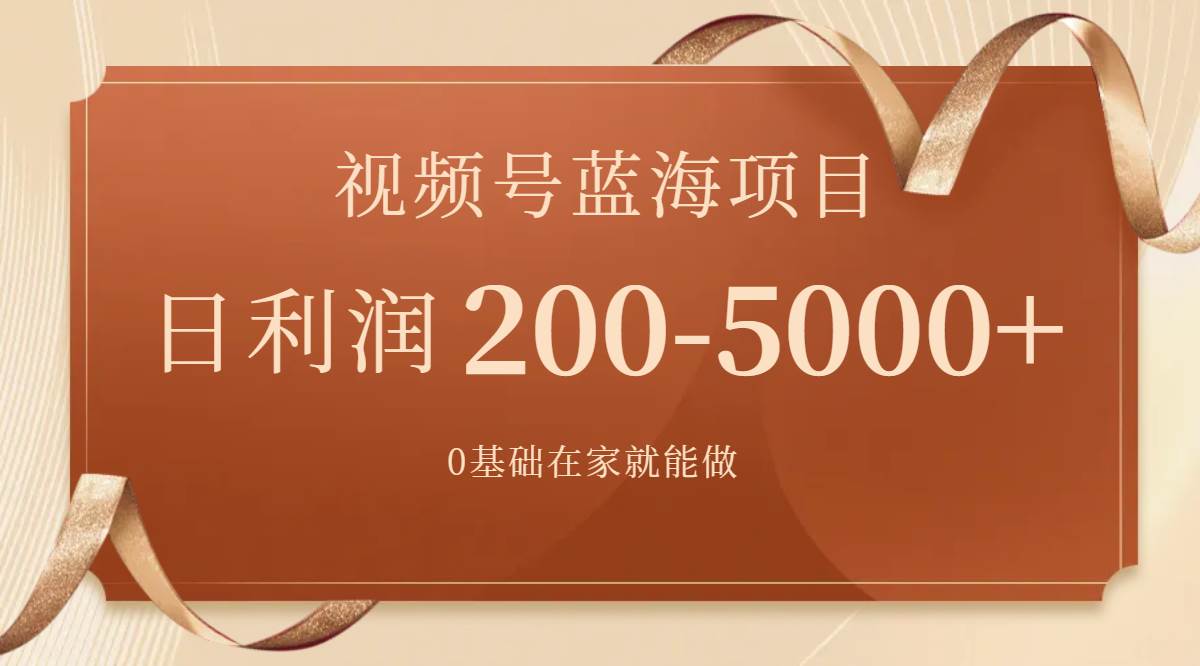 视频号蓝海项目，0基础在家也能做，一天200-5000+【附266G资料】-南风轻创