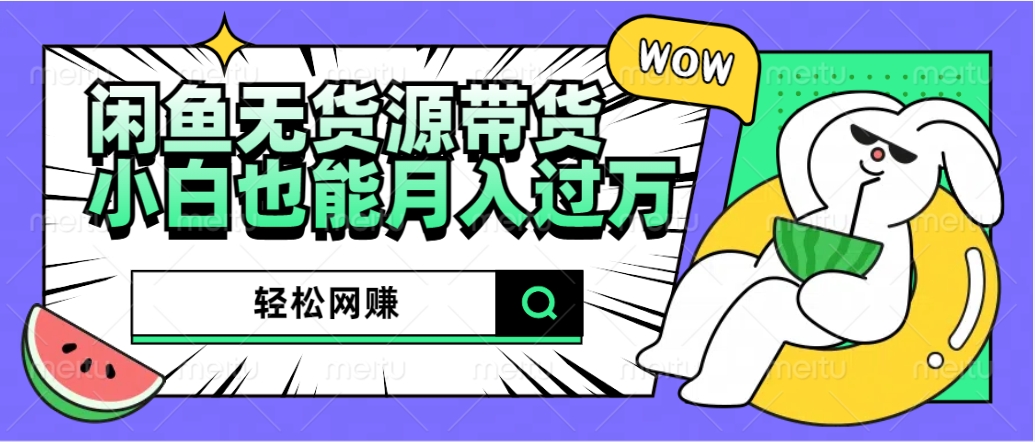 闲鱼无货源带货：轻松网赚，小白也能月入过万的秘密武器-南风轻创