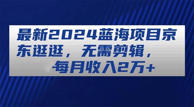 最新2024蓝海项目京东逛逛，无需剪辑，每月收入2万+-南风轻创