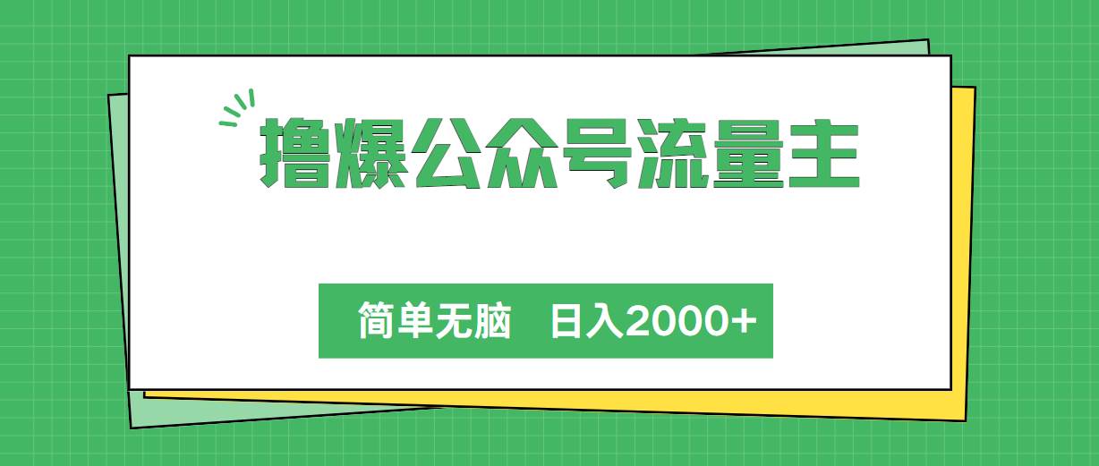 撸爆公众号流量主，简单无脑，单日变现2000+-南风轻创
