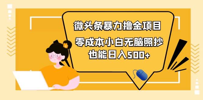 人人都能操作的微头条最新暴力撸金项目，零成本小白无脑搬运-南风轻创