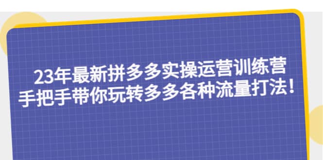 23年最新拼多多实操运营训练营：手把手带你玩转多多各种流量打法！-南风轻创