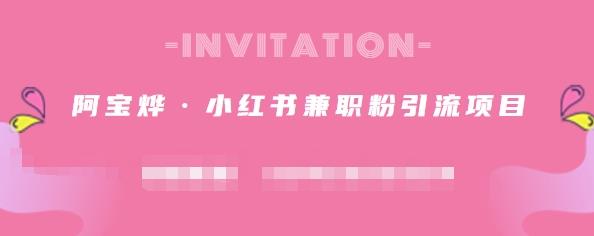 阿宝烨·小红书兼职粉引流项目，流量大，引流效果好【视频课程】-南风轻创