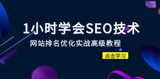 1小时学会SEO技术 网站排名优化实战高级教程-秒杀市面95%收费几千的SEO教程-南风轻创