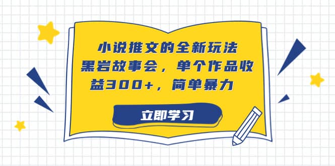 小说推文的全新玩法，黑岩故事会，单个作品收益300+，简单暴力-南风轻创