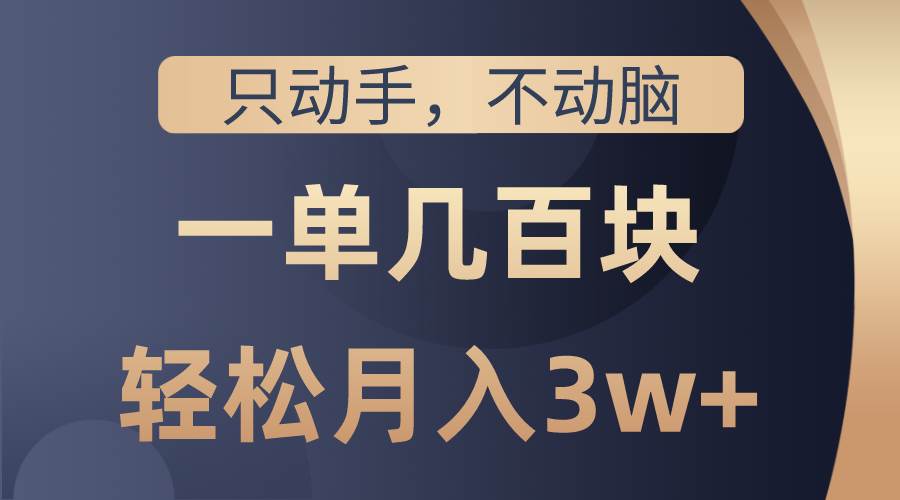 只动手不动脑，一单几百块，轻松月入3w+，看完就能直接操作，详细教程-南风轻创
