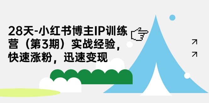 28天-小红书博主IP训练营（第3期）实战经验，快速涨粉，迅速变现-南风轻创