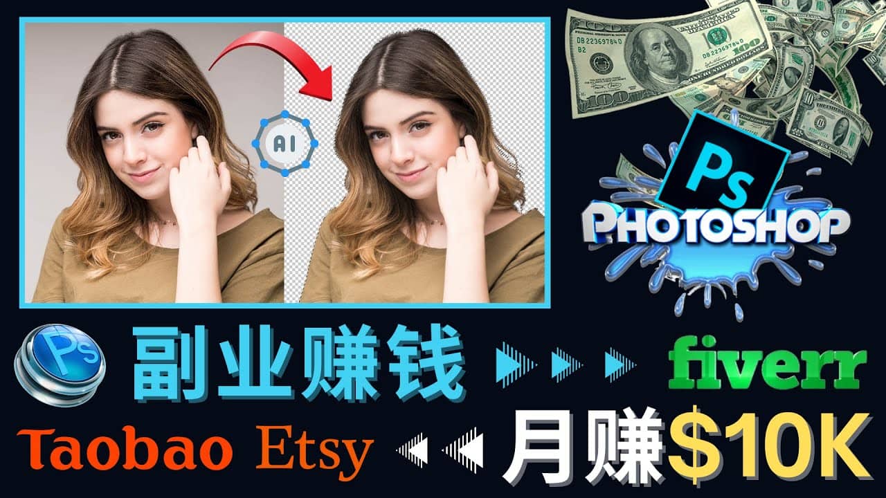 掌握PS修图技能，月赚5000美元以上 – 利用Adobe Photoshop赚钱的3种途径-南风轻创