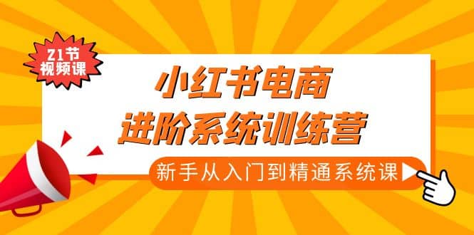小红书电商进阶系统训练营：新手从入门到精通系统课（21节视频课）-南风轻创
