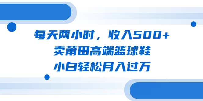 每天两小时，收入500+，卖莆田高端篮球鞋，小白轻松月入过万（教程+素材）-南风轻创