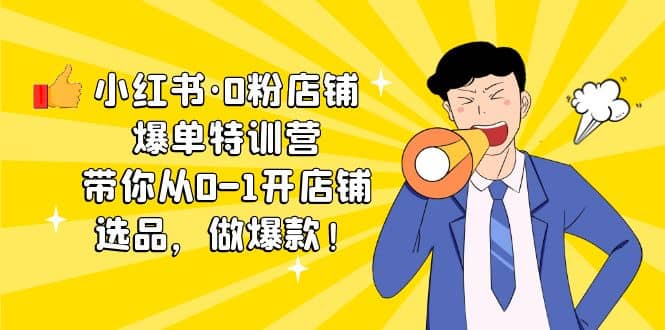 小红书·0粉店铺爆单特训营 带你从0-1开店铺，选品，做爆款（课程+工具包）-南风轻创