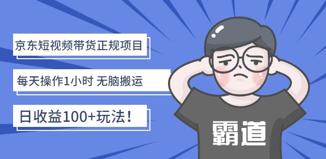 京东短视频带货正规项目：每天操作1小时无脑搬运日收益100+玩法！-南风轻创