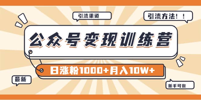 【某公众号变现营第二期】0成本日涨粉1000+让你月赚10W+（8月24号更新）-南风轻创