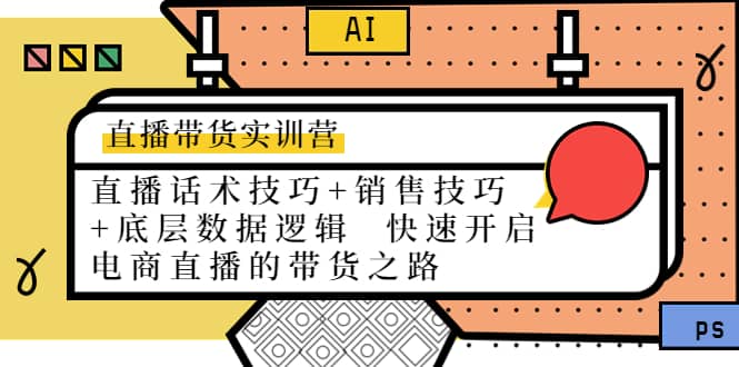 直播带货实训营：话术技巧+销售技巧+底层数据逻辑 快速开启直播带货之路-南风轻创