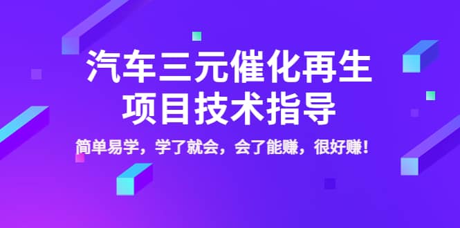 汽车三元催化再生项目技术指导，简单易学，学了就会，会了能赚，很好赚！-南风轻创