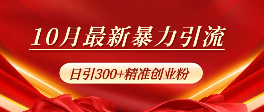 10月最新暴力引流，日引300+精准创业粉-南风轻创