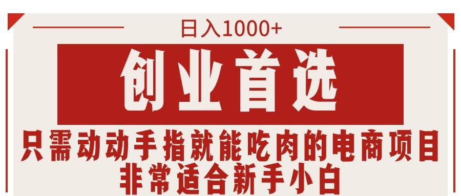 只需动动手指就能吃肉的电商项目，日入1000+，创业首选，非常适合新手小白-南风轻创