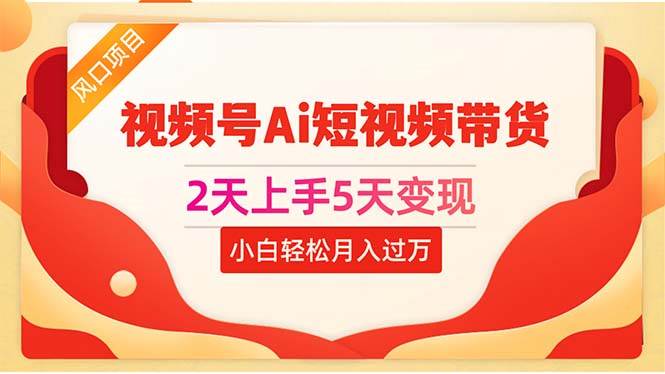 2天上手5天变现视频号Ai短视频带货0粉丝0基础小白轻松月入过万-南风轻创