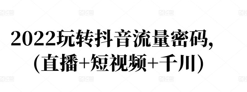 2022玩转抖音流量密码，(直播+短视频+千川)-南风轻创
